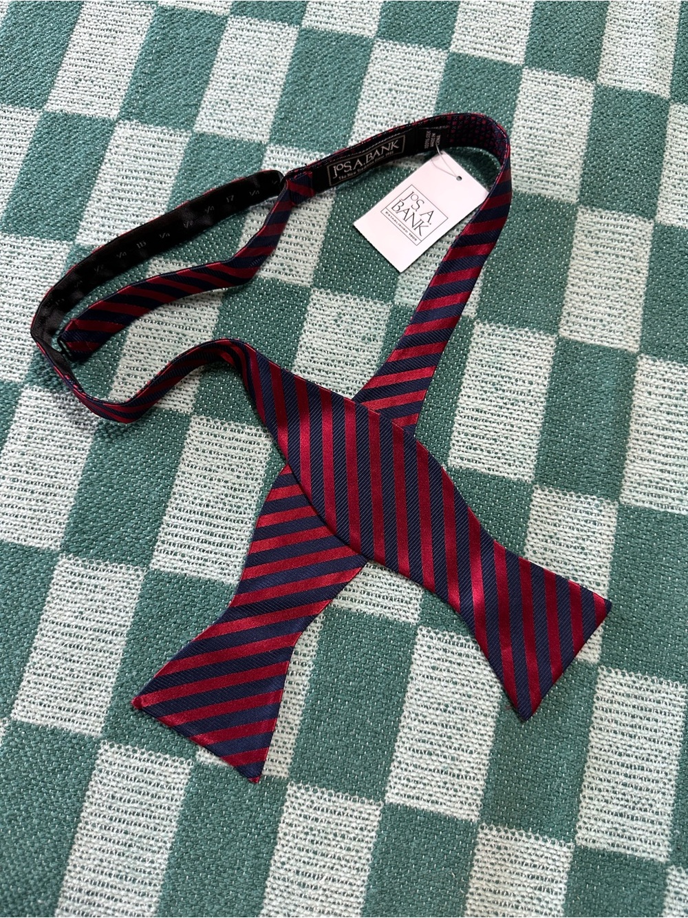 JoS. A. Bank Striped Silk Adjustable‎ Bow Tie New